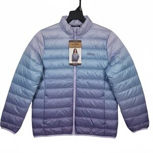 Eddie Bauer Girls Down Packable Jacket Purple Ombre Puffer XL 14/16 NWT